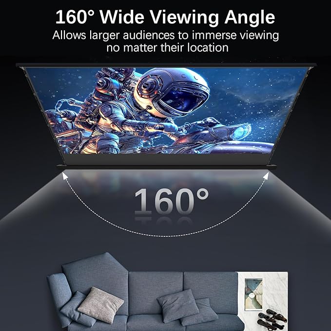 IN&VI Motorized ALR Floor Rising Projector Screen for Long/Standerd Throw Projector,Movie Screen for Home Theater,Motorized Projector Screen 4K/8K Ultra HD Active 3D (100 Inch/16:9)