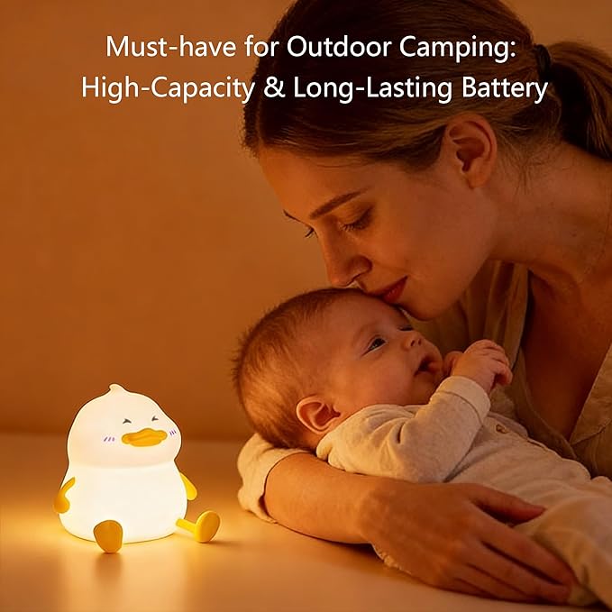 Duck Night Light for Kids, Cute Benson Ducks Gifts, Squishy Touch Silicone Animal Nursery Bedside Lamp Goose Gifts, Dimmer & Rechargeable, Birthday Gifts for Boys Girls Women Teen(Hip Hop Duck)