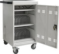 Aokleo Laptop Charging Cart,32 Devices Tablet Storage Carts for Pad Up to 16.3" Screen Size, Classroom Computer Mobile Charging Station for Pads,Chromebooks,Laptops,Security Storage (30+2 Bay-White)