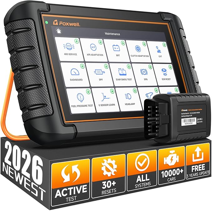 2026 FOXWELL Scanner NT809BT Wireless OBD2 Scanner Diagnostic Tool with 30 Resets, All System Bidirectional Scan Tool, Diagnostic Scanner for All Vehicles, 99% Active Test, FCA, 3-Year Update, Orange