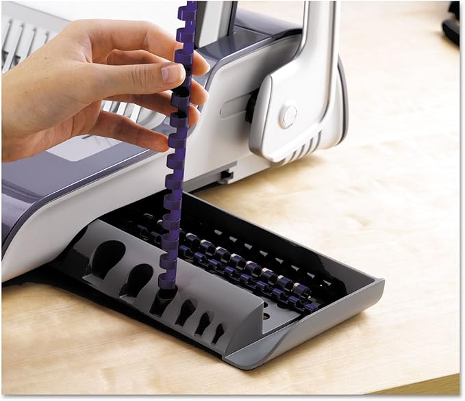 Fellowes 5216901 Quasar 500 Electric Comb Binding System, 16 7/8 x 15 3/8 x 5 1/8, Metallic Gray, Alloy Steel