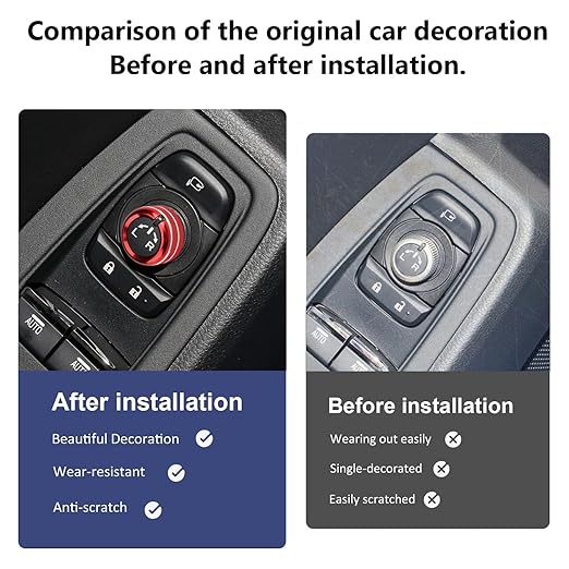 Auovo Rearview Mirrors Knob Ring Compatible with Subaru BRZ for Toyota GR86 2022-2024 2025 2026 Interior Accessories Mirror Control Switch Button Ring (Rearview Mirrors Knob Cover-1 Piece, Red)