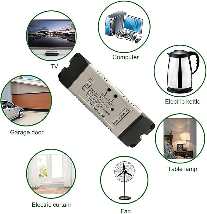 Newgoal 2 Channel EWelink Wireless Switch with Enclosure WiFi Switch Module Remote Control DIY Smart Home Bluetooth Relay 5V/AC85V-250V Power Input Compatible with Alexa Google Home