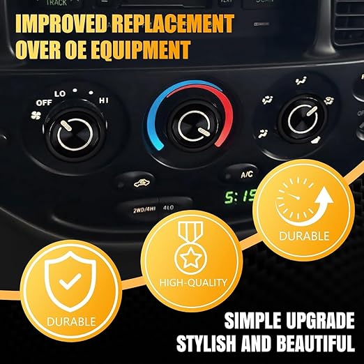 Xomzema 3Pcs Upgraded Control Switch Knob for Toyota Tundra 2000-2006,Air Conditioning AC Heater Blower Fan Climate Control Knobs Switch Button,Replaces 55905-0C010 559050C010