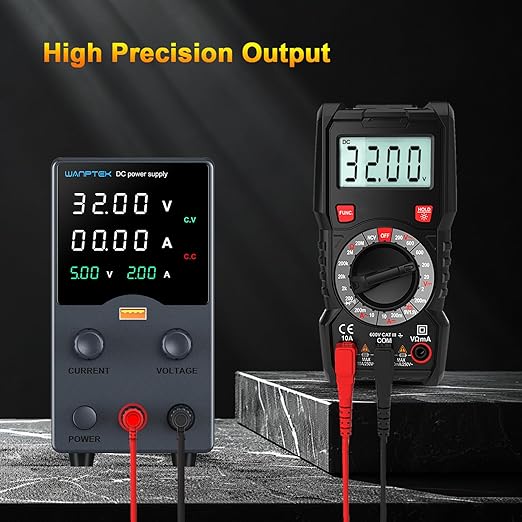 Wanptek DC Power Supply Variable 30V 10A, Bench Power Supplies with Encoder Adjustments Knob, USB Fast Charge Port with Output Current Display, 4-Digit LED Display