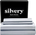 Silvery Silver Infused Bed Sheets Set - Award-Winning Self-Cooling Fabric with Self-Cleaning Silvery Technology™ That Stays Fresh 3X Longer for Hygienic Sleep (Gray, Queen)