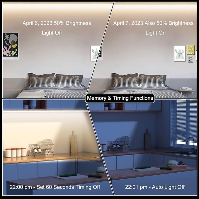 20ft COB LED Strip Lights, Bluetooth Smart App Tunable 3000K~6500K White Daylight to Warm White Light Strip with Remote Dimmable for Bedroom Kitchen Home Lighting
