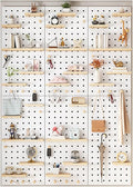 Natural Wood Wall Organizer Kit - 40x60CM Display Panel for Bedroom, Office, Study, Bathroom - Versatile Wall-Mounted Storage Solution