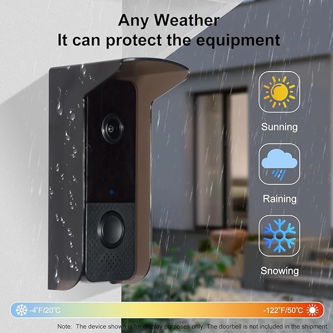 dgyezhao Glare Sun Shade Doorbell Rain Cover,Outdoor Plastic Camera Weatherproof Cover for Door Lock/Blink/Ring Pro2/Arlo/Wyze/Google Nest/Reolink Video Doorbell