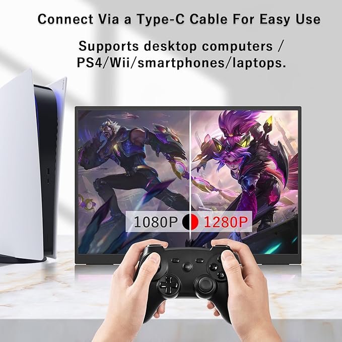 Viyivwine Portable Monitor 10.5'' 1920x1280 Second External Monitor for Laptop 3:2,100％sRGB,w/45° Adjustable Stand,HDMI USB-C Computer Display for Laptop PC Phone Mac