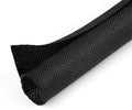 Holed 1/2 inch Split Braided Cable Management Sleeve for USB Cable Power Cord Audio Video Cable, High-Temperature Automotive Harness Wire Loom Cord Protector from Cat Dog Chewing (Black, 10FT)