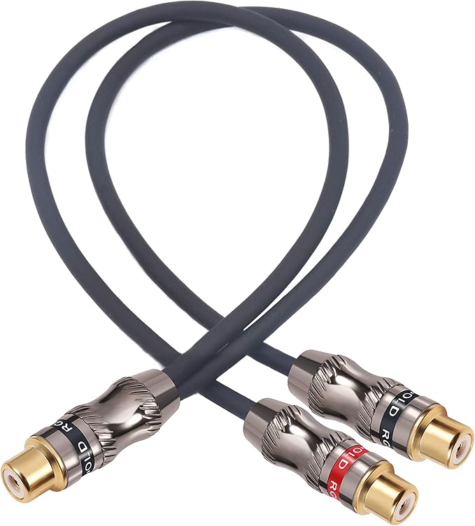 Devinal Y-Cable, RCA Female to 2 RCA Female Adapter, Video/Audio Splitter, 10" (25 cm)