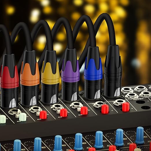 AuxLink XLR Cables, Banlaced XLR Cable Male to Female 30ft 2Pack Mic Cable Gold-Plated 3-Pins, XLR Speaker Cables Compatible with Microphones, Stage Lighting, Speaker Systems and More
