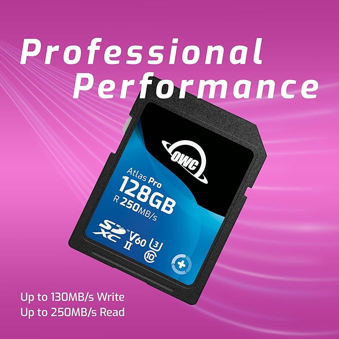 OWC Atlas Pro 128GB SDXC UHS-II V60 Media Card