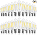 GvvooHome Candelabra Light Bulbs 40 watt Equivalent, Chandelier Light Bulbs Dimmable E12 LED Bulb, B10 Candle Light Bulb 5000K Daylight, 90+CRI, 400LM, Clear Glass, 24 Pack