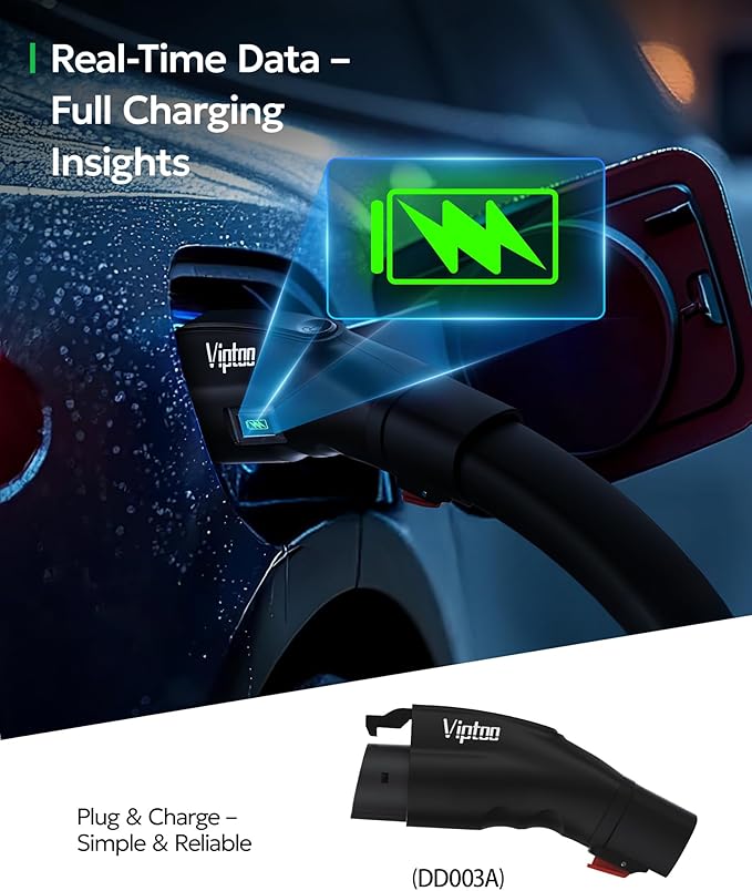 VIPTOO Adapter for Tesla to J1772 Adapter, Compact with Light Indicator, Compatible with Tesla Wall/Mobile/Destination Chargers, Converts Tesla to J1772 for Non-Tesla EVs (for J1772 EVs Only)
