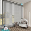 Blindify Motorized Sheer Vertical Blinds with Remote, Light Filtering Smart Vertical Blinds Work with Alex Google Home, Horizontal Blinds for Sliding Glass Doors, Customize(Linen Dark Gray)