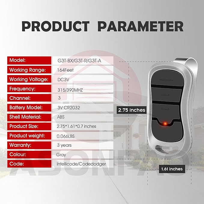3X Genie Garage Door Opener Remote G3T-A G3T-R G3T-BX Intellicode【10-Year-Warranty】