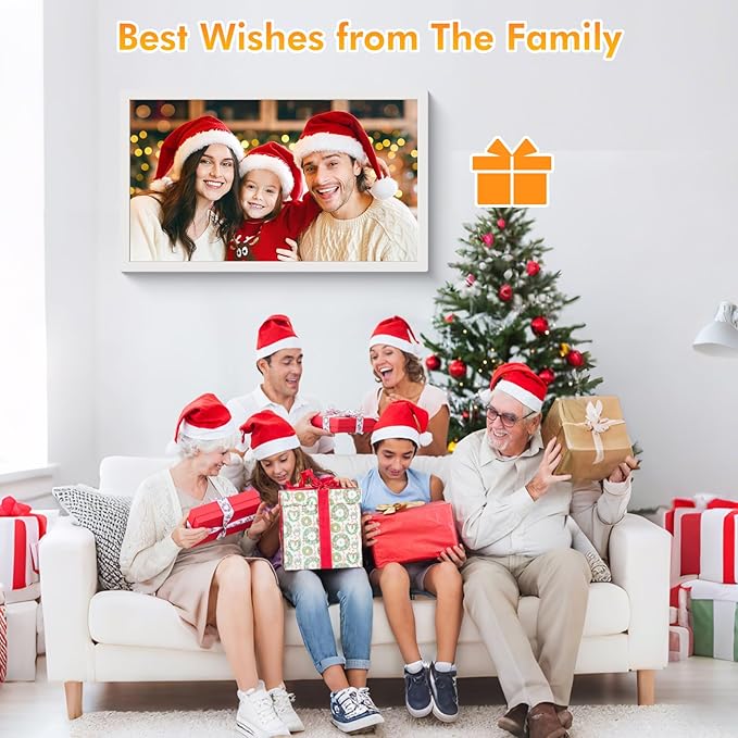 24" Digital Calendar Picture-Frame for-Wall-Planner - Touchcreen Interactive Electronic Calendar Display, Chore Chart, Star Reward, Sync Google iCloud Outlook Via APP, Wall Mount, Gifts for Mom Dad