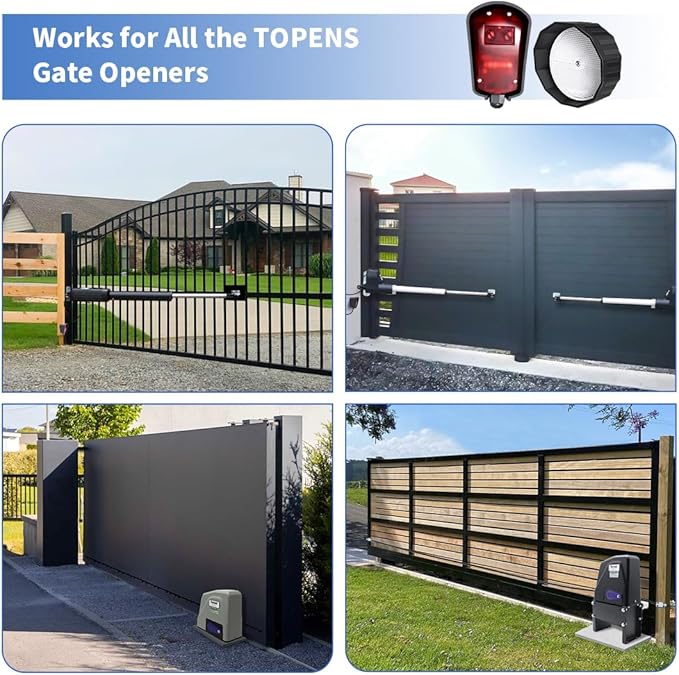 TOPENS TRF3 Safety Reflection Photocell Retro-Reflective Photoelectric Beam Sensor for Automatic Swing Sliding Gate Openers Garage Door Openers Access Control Security Alarm Systems Outdoor Use
