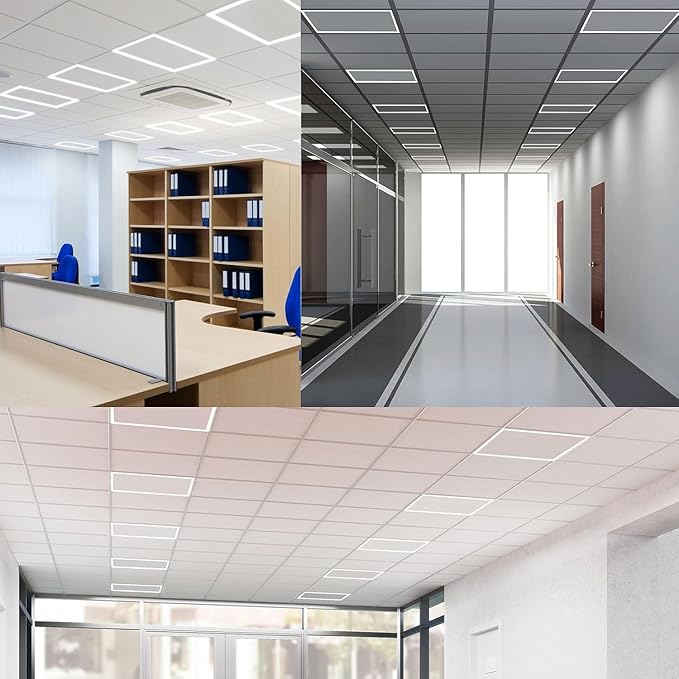 LED Energy Plus 2x2 FT Edge-Lit Frame LED Panel Lights,5CCT Selectable 3000K-6500K, 2600/3900/5200LM,20W/30W/40W Switch, Grid Drop Ceiling Lights,0-10V Dimmable,Damp Rated,100-277V,ETL Listed (6 Pack)