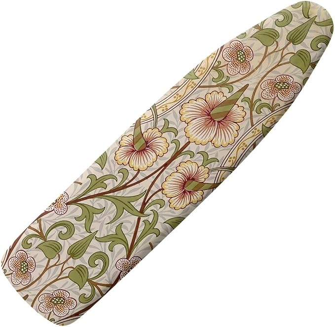ZCFYGDX William Morris Art Ironing Board Covers,Stain Resistant & Anti-Scorch Elastic Edges Nylon Buckle Straps Hook & Loop Fastener Strap,Easy Install of Protective Decorative Cover 14x45 Inch