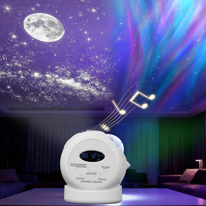 Aurora Starlight Sky Projector Night Light Features Bluetooth Music Playback & 5 Galaxy Projection Modes — Bedroom Nebula Ceiling LED Light Children Room Decor Holiday and Birthday Gift,Timer & APP
