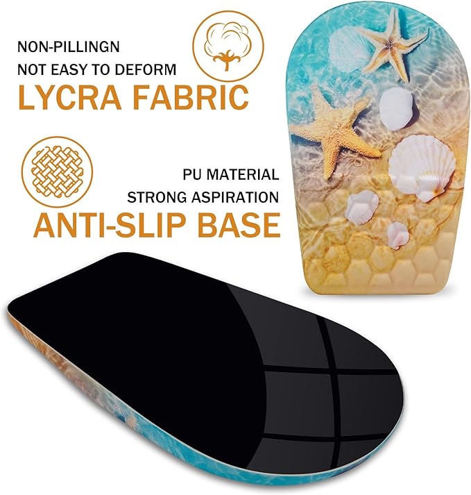 BOCHEERY Ergonomic Mouse Pad Wrist Support,Upgrade Mousepad with Massage Design,Non-Slip PU Base Desktop Mouse Pads for Pain Relief, Computer, Office & Home,12 x 8 in（F-Starfish and Seashell ）