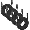 MFL. 25 ft Flexible DMX Cable 3 Pin Signal XLR Male to Female Cable Wire for Stage Lighting DJ Lights, 110 Ohms Impedance, Black, 4 Pack