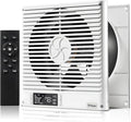 Windigaga 8" Room to Room Fan with Remote, 320CFM Through Wall Air Transfer Fan with Temperature Control, Reversible Airflow Design, 10 Speeds, Quiet Balance Exhaust Vent for Bedroom, Laundry,Kitchen