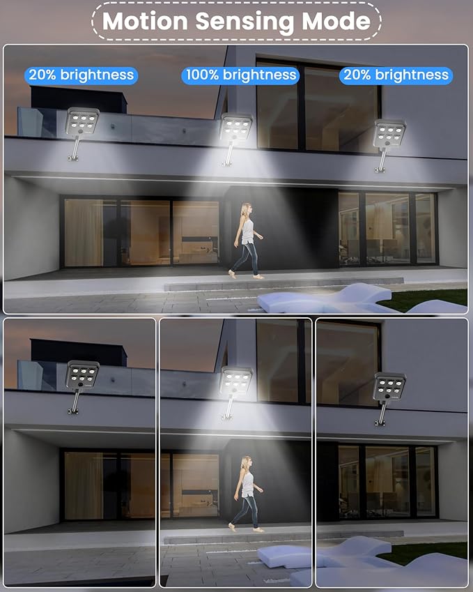 Gefolly G-5000W Solar Street Light Outdoor, Wide Angle Commercial Parking Lot Light Dusk to Dawn 6500K IP67 Flood Security with Motion Sensor Lamp for Yard, Basketball Court
