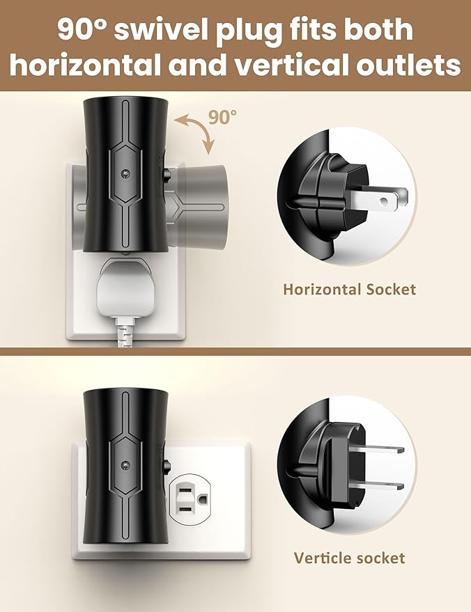 Sujeet LED Night Lights Plug into Wall, Bright Night Light, Dusk to Dawn Sensor, Soft White 3000K, 0-100LM Adjustable Brightness, Dimmable Nightlights for Hallway, Bathroom Bedroom Kitchen, 2 Pack