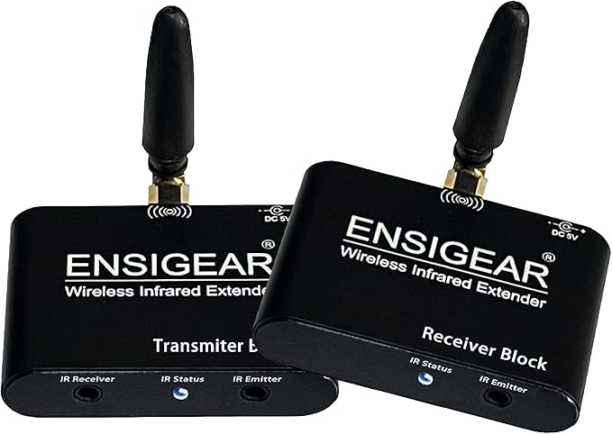 ENSIGEAR Wireless IR Repeater Kit, Infrared Remote Control Extender, Infrared Remote Control Wireless Connection Device. (Transmitter + Receiver)