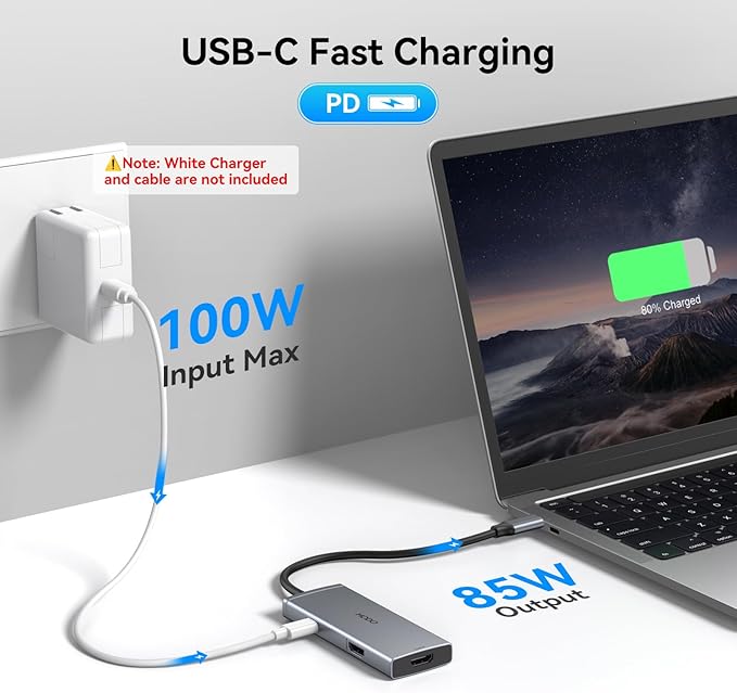 USB C Docking Station Dual HDMI Monitor 4K 60 Hz USB C to Dual HDMI Adapter with 2 hdmi Ports, USB-C Hub 2 Monitors with 3 USB Port PD Charging Compatible for Dell XPS HP Surface etc