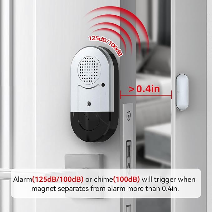 Sanjie Door Alarms When Opened,Door Window Alarm Sensors for Kids Safety/Home Security/Pool/Garage/Dementia/Toddler/Travel Security,Easy to Install,Volume Control/Loud Alert,Long Battery Life,8 Pack