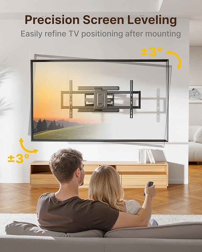 monTEK Full Motion TV Wall Mount for 43"–95" TVs, Pre-Assembled & up to150lbs, Heavy Duty TV Mount Bracket with Tool-Free Tilt/Swivel/Extension, Max VESA 800x400, Fits 16"/18" Studs, HW1242BK