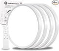 4Pack 12 Inch Remote Control Dimmable LED Flush Mount Ceiling Light Panel,24W 2520LM,2700K-6000K Adjustable Color,Ultra Thin Round White Ceiling Light Fixture for Hallway Kitchen Bedroom Home Office