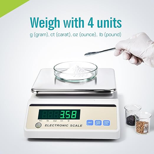 LICHEN Lab Analytical Balance 1000g x 0.01g with LED Display, High Precision Lab Scale with g/ct/oz/lb Units-Laboratory Scientific Scale for Kitchen,Pharmacy,Jewelry(No Test Weight)