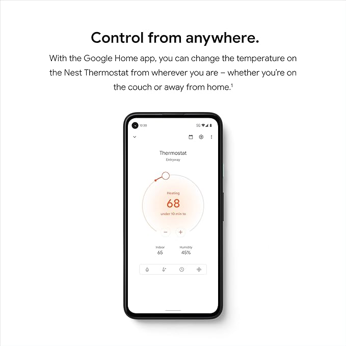 Google Nest Thermostat - Smart Thermostat for Home - Programmable Wifi Thermostat - Snow