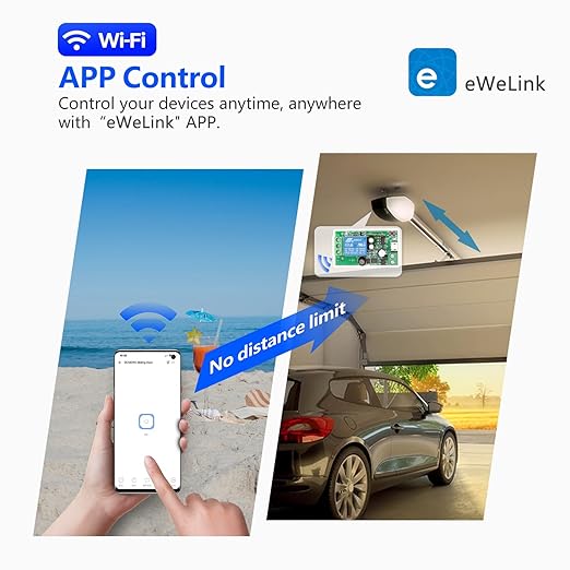 DieseRC 1 Channel WiFi Smart Switch, DC 5V 12V 24V 36V Passive Output Relay Module Ewelink APP WiFi Control Compatible with Alexa/Google Home, Inching/Self-Locking Switch
