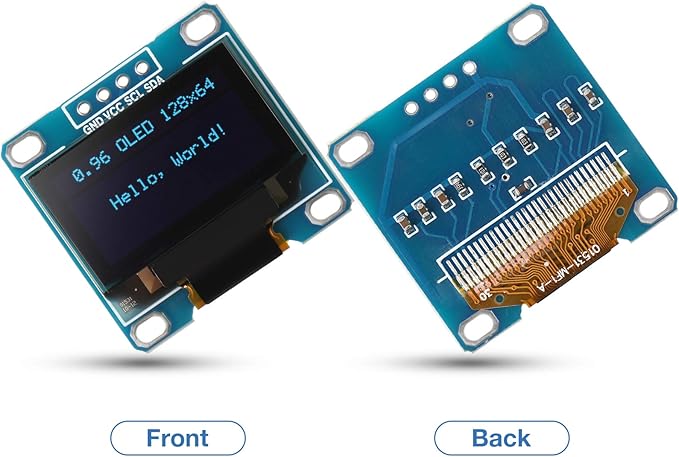 Weewooday 5 Pieces 0.96 Inch OLED Module 12864 128x64 Driver IIC I2C Serial Self-Luminous Display Board Compatible with Arduino/Raspberry PI(Blue)