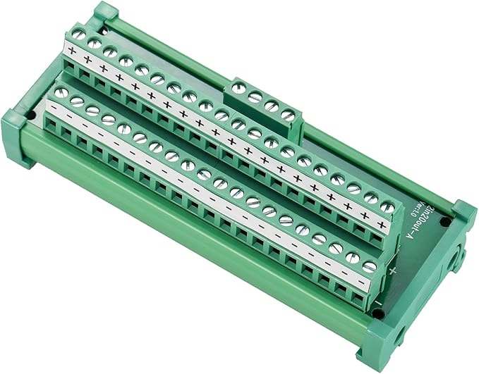 ANMBEST 2 in 20 Out Terminal Blocks Module, 25A DIN Rail and Panel Mounting Power Distribution Breakout Board for PLC Servo Power Amplifier