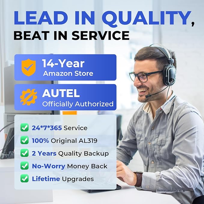 Autel Professional OBD2 Scanner AL319 Code Reader, Enhanced Check and Reset Engine Fault Code, Live Data, Freeze Frame, CAN Car Diagnostic Scan Tools for All OBDII Vehicles After 1996, 2026 Upgraded