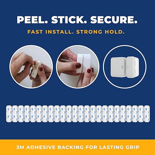 Adhesive Replacement Tape & Sensor Risers for Simplisafe | I24 Magnet Adhesives and 12 Simplisafe Contact Sensor Spacers - Complete Sensor Installation Solution [Device/Magnet NOT Included]