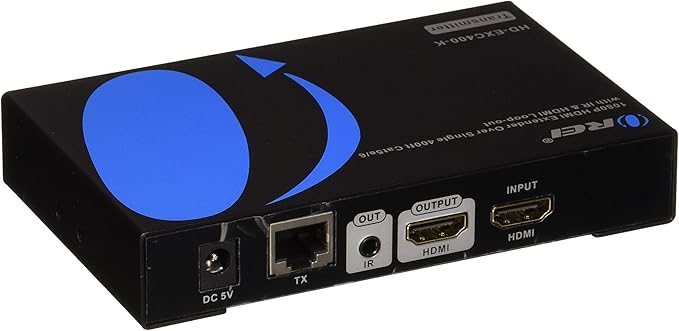 OREI HDMI Over Ethernet Extender Over CAT5/CAT6, with IR Upto 330 Feet - Loop Out - 1080P Full HD Signal Distribution - Over IP - Receiver Only (HD-EXM330-RX)