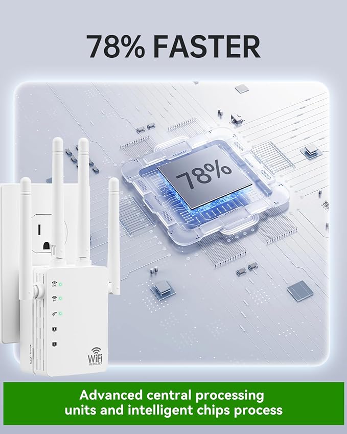 2026 WiFi Extender Signal Booster for Home, 10X Faster New Wireless Long Range Amplifier, Covers up to 13888 sq.ft, WiFi Booster Dual Band,WiFi Repeater with Ethernet Port & EasyMesh, Easy Setup