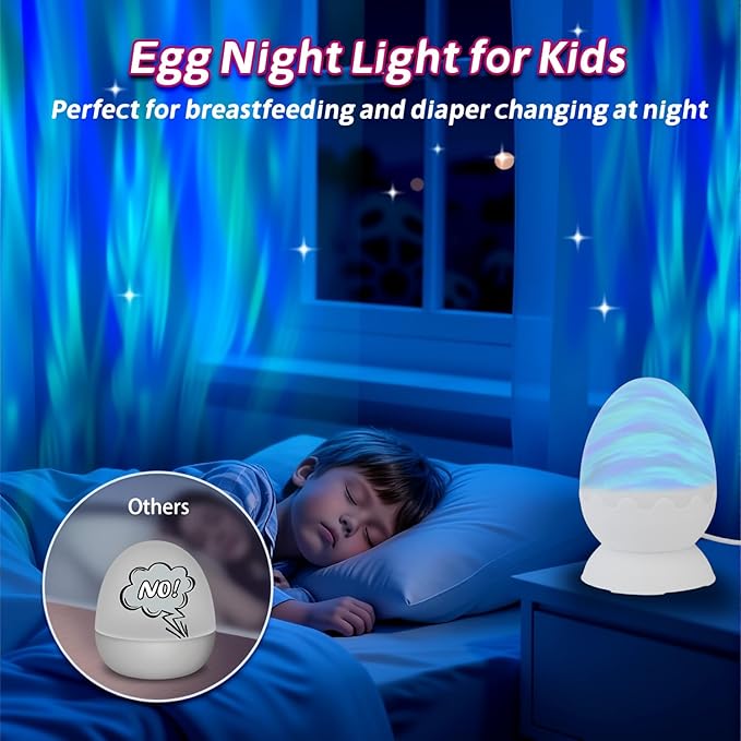 XBYZZRS Galaxy Projector Egg Night Light Projector USB-Powered Mood Lighting Adult Kids Night Light Adjustable Colors Lights for Bedroom Aurora Halloween Decorations Christmas Gift