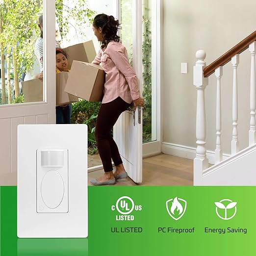 RAYZEEK Motion Sensor Light Switch,Need Ground Wire,Occupancy Sensor Switch, PIR Motion Activated Switch for Indoor,PC Fireproof, UL Certified
