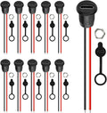 Gebildet 10pcs Type-C Female Chassis 2 Pin Wire 24AWG Waterproof Jack Connectors 3A USB C Pigtail Cable Extension Socket Plug