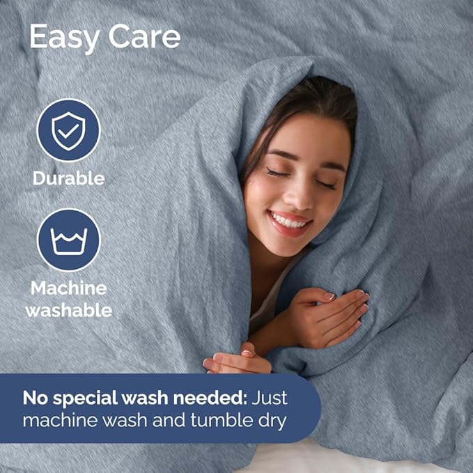 Full XL Bed Sheet Set - 4 Piece Extra Long Extended Full XL Sheets - Soft, Breathable & Cooling - Fits 8" to 16" Mattress with Deep Pockets - 54" x 80" - Wrinkle and Fade Resistant - Heathered Blue